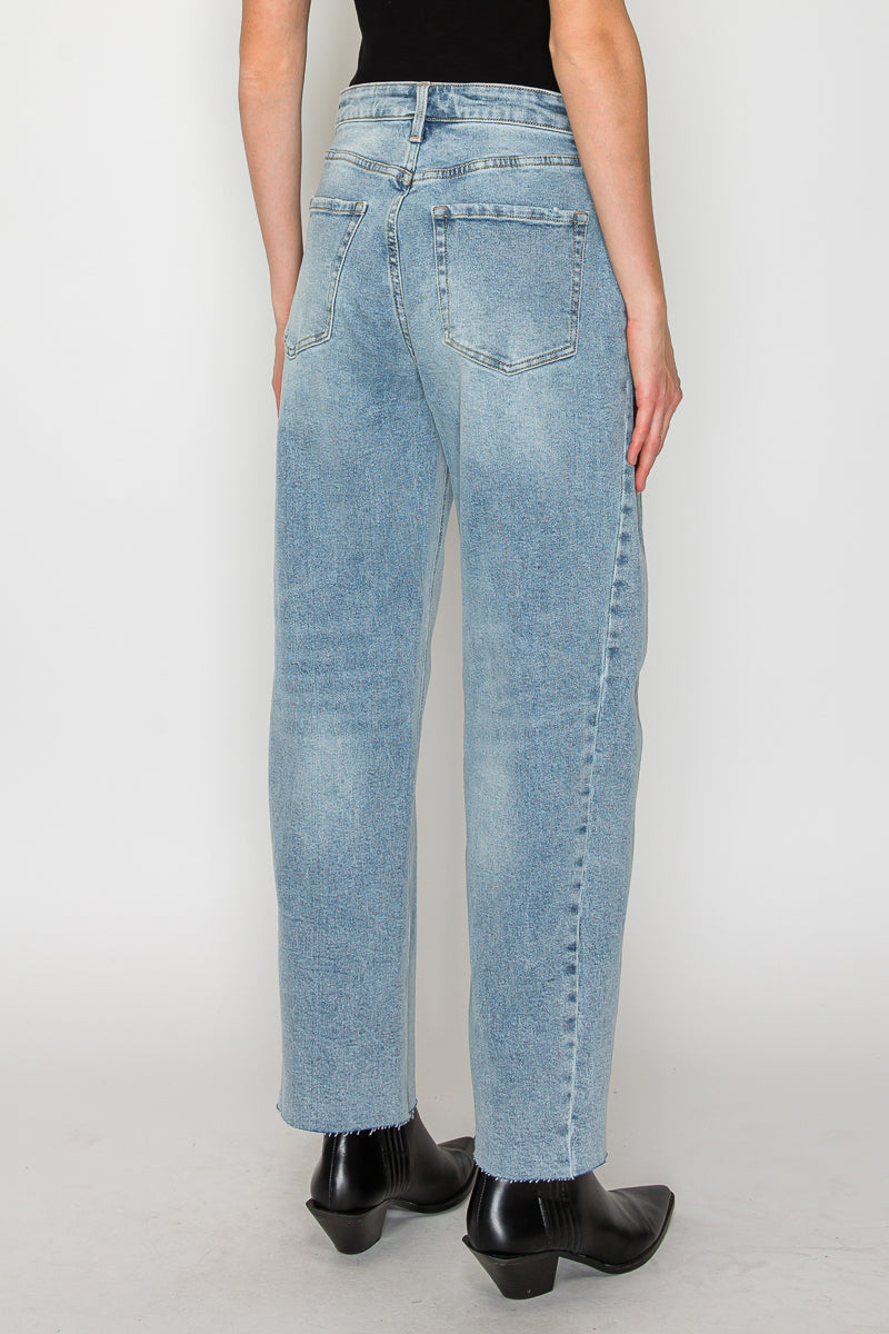 Harlow High Waisted Barrel Jeans Blue