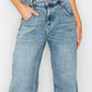 Adjustable Waistband High Rise Baggy Wide Jeans