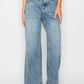 Adjustable Waistband High Rise Baggy Wide Jeans