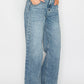 Adjustable Waistband High Rise Baggy Wide Jeans