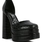 Tempt Me Croc Textured High Block Heel Sandals