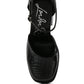 Tempt Me Croc Textured High Block Heel Sandals