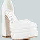 Tempt Me Croc Textured High Block Heel Sandals