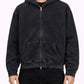 NOIR VINTAGE WASH ZIP HOODIE
