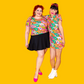 8-Bit A-Frames Cropped Tulip Sleeve in Bright Day