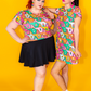 8-Bit A-Frames Cropped Tulip Sleeve in Bright Day