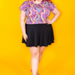 Geode Print Cropped Tulip Sleeve in Purple Haze