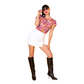 Groovy Mushroom Print Cropped Tulip Sleeve in Sunset