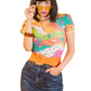 Luscious Landscape Tulip Sleeve Tee in Brilliant Emerald