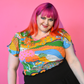 Landscape Tulip Sleeve Tee in Rainbow Farm