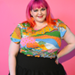 Landscape Tulip Sleeve Tee in Rainbow Farm
