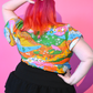 Landscape Tulip Sleeve Tee in Rainbow Farm
