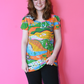 Landscape Tulip Sleeve Tee in Rainbow Farm