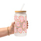 Valentine Donut Hearts Glass Cup, Mug & Tumbler with Lid and Straw