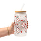 Pink Hearts Valentine Glass Cup, Mug & Tumbler with Lid and Straw