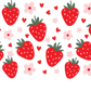 Strawberry Floral Glass Cup, Mug & Tumbler with Lid and Straw