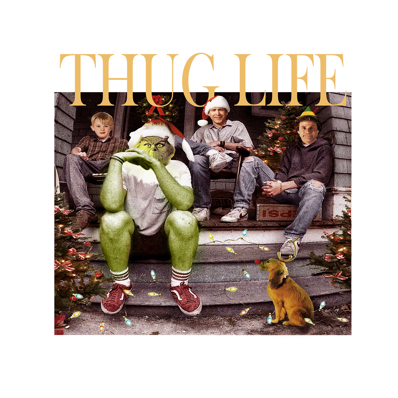 Thug Life Christmas Glass Cup, Mug & Tumbler with Lid and Straw