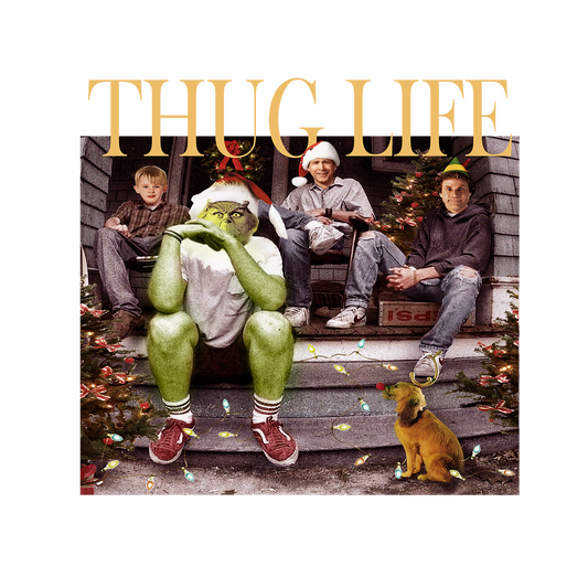 Thug Life Christmas Glass Cup, Mug & Tumbler with Lid and Straw