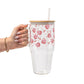 Valentine's Day Heart Cakes Glass Cup, Mug & Tumbler with Lid and Straw