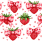 Valentine's Day Strawberry Bows Glass Cup, Mug & Tumbler with Lid and Straw