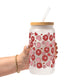 Valentine's Day Flowers And Candy Glass Cup, Mug & Tumbler with Lid and Straw