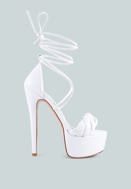 Twerk Tie-Up Braided High Platform Sandals