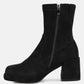 Two-Cubes Suede Platform Ankle Boots