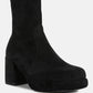 Two-Cubes Suede Platform Ankle Boots