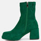 Two-Cubes Suede Platform Ankle Boots