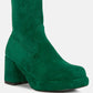Two-Cubes Suede Platform Ankle Boots