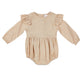 Oatmeal Linen Flutter Sleeve Romper
