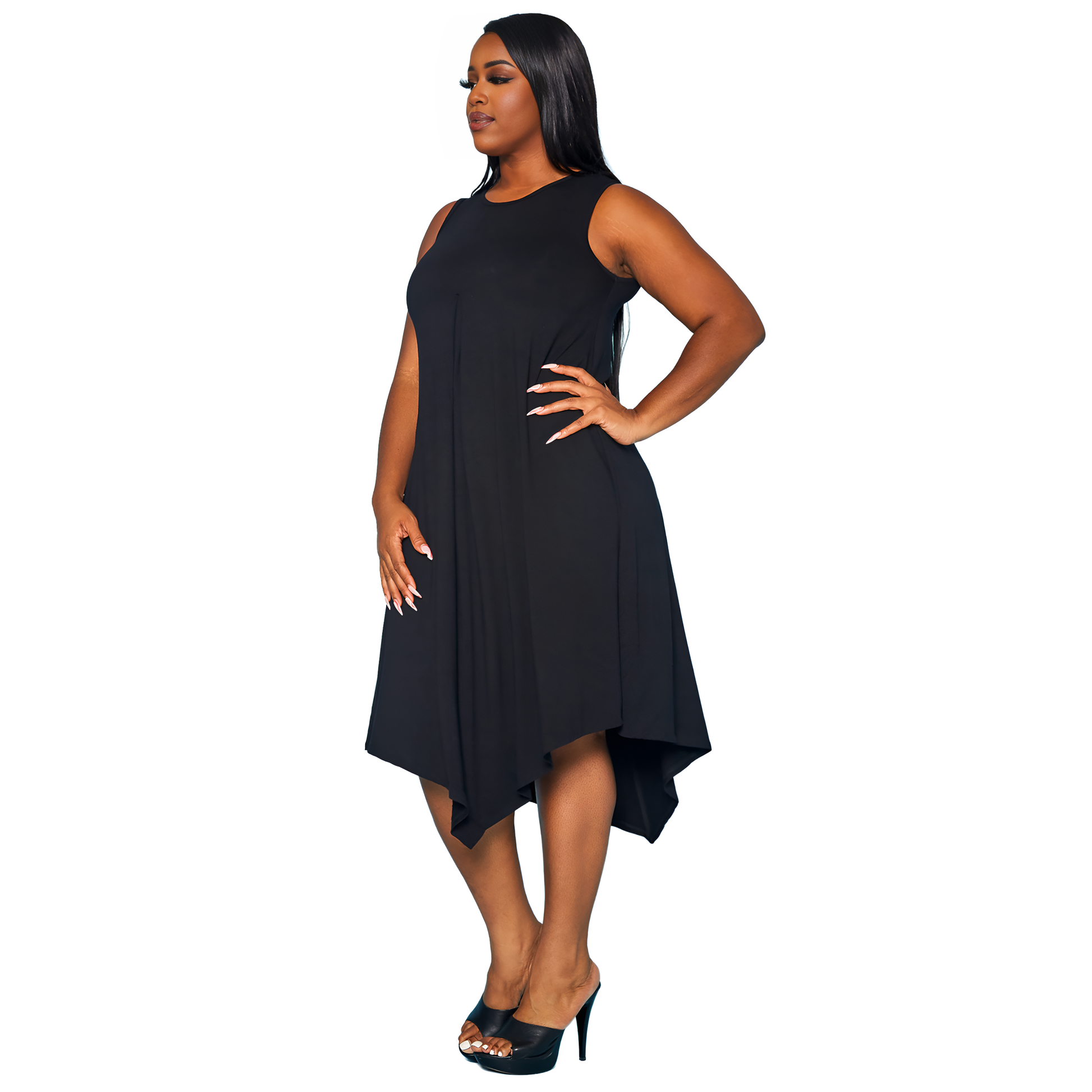 Plus Size Women's Basic Sleeveless Reverie Dress - shopatkonus