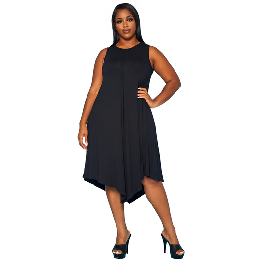 Plus Size Women's Basic Sleeveless Reverie Dress - shopatkonus