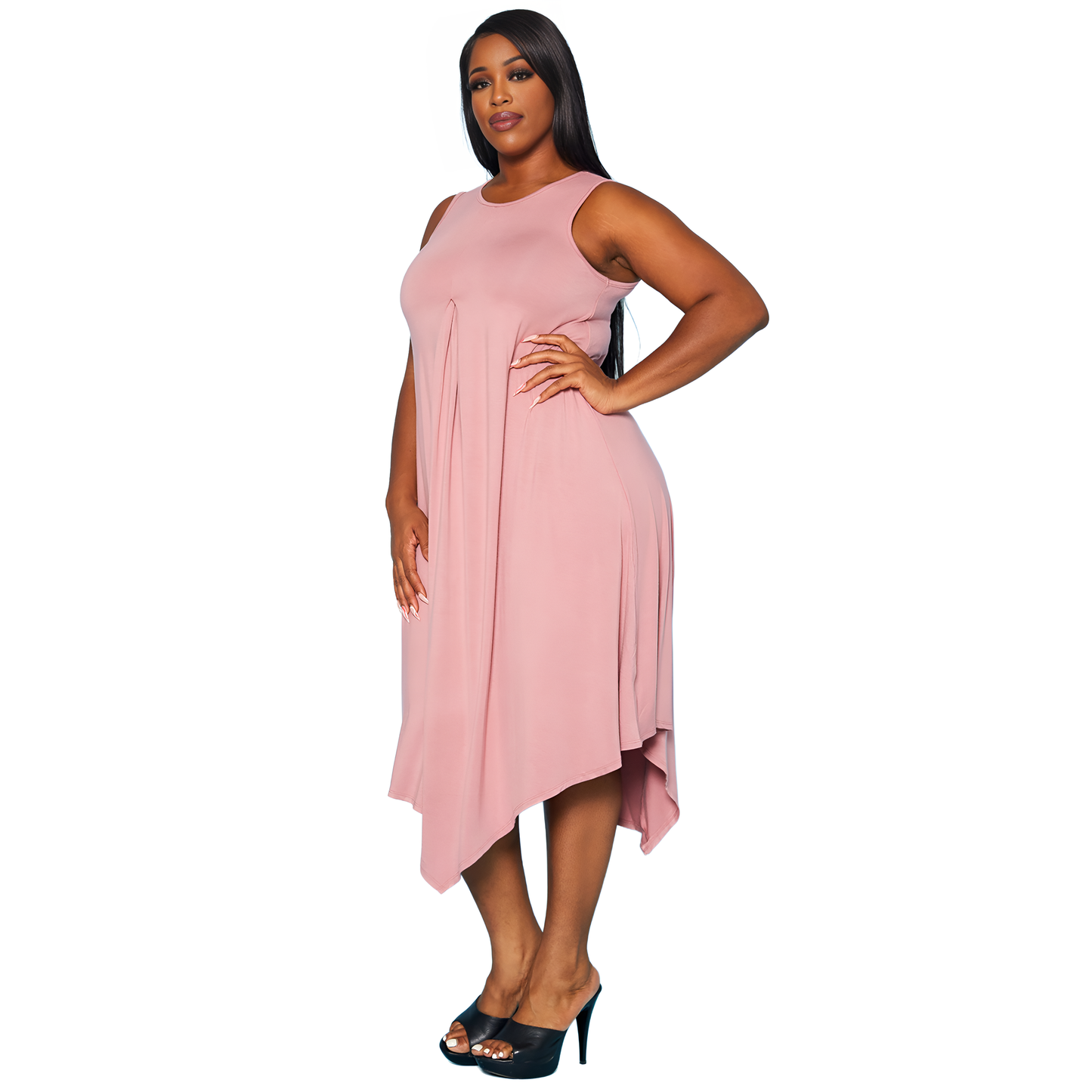 Plus Size Women's Basic Sleeveless Reverie Dress - shopatkonus