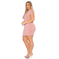 Plus Women's Basic V-Neck Mini Wrap Dress - shopatkonus