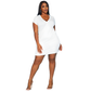 Plus Women's Basic V-Neck Mini Wrap Dress - shopatkonus