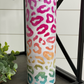 Marbled Ombre Leopard 20oz UV Pink Skinny Tumbler