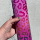 Marbled Ombre Leopard 20oz UV Pink Skinny Tumbler