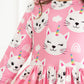 Unicorn Kitties 3/4 Sleeve Pocket Twirl Dress