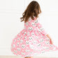 Unicorn Kitties 3/4 Sleeve Pocket Twirl Dress