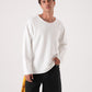 Unisex Oversized Raglan Sweatshirt - Raw Hem Detail