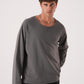 Unisex Oversized Raglan Sweatshirt - Raw Hem Detail