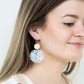 Zoey Earrings - Pearl Black Stripe