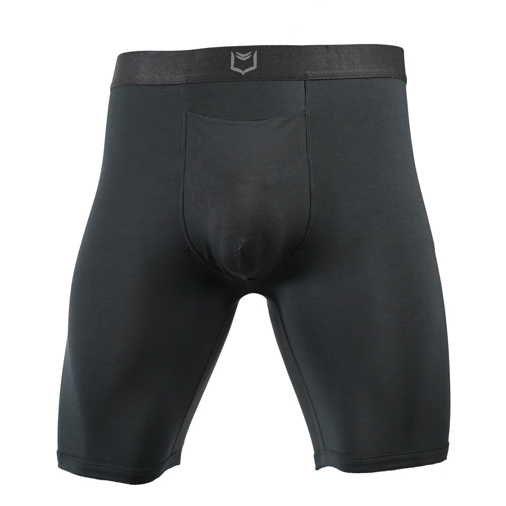 V Men's Single Pouch 8" Sports Performance Boxer Brief w/ Horizontal Fly