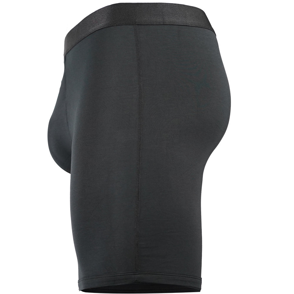 V Men's Single Pouch 8" Sports Performance Boxer Brief w/ Horizontal Fly