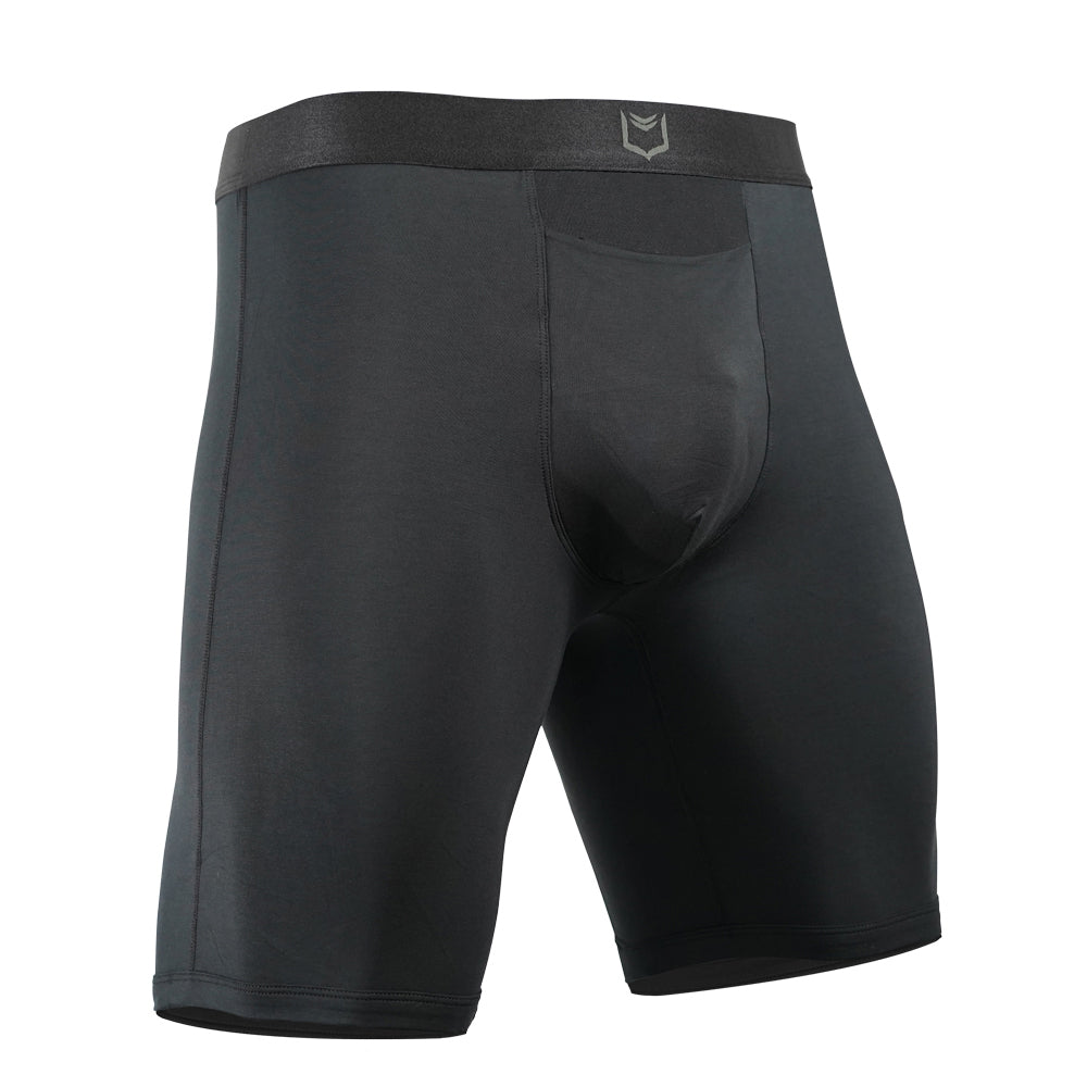 V Men's Single Pouch 8" Sports Performance Boxer Brief w/ Horizontal Fly