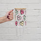 Valentines Day Candy Hearts Glass Cup, Mug & Tumbler with Lid and Straw