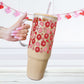 Valentine's Day Flowers And Candy Glass Cup, Mug & Tumbler with Lid and Straw