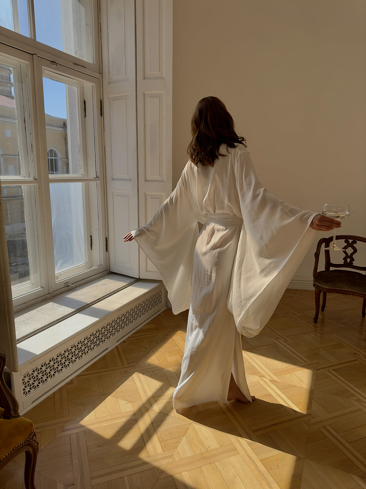 Veronica Split Side Viscose Kimono Robe