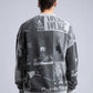 Vintage Wash Graphic Print Sweatshirt - Oversized "VOYAGE" Crewneck